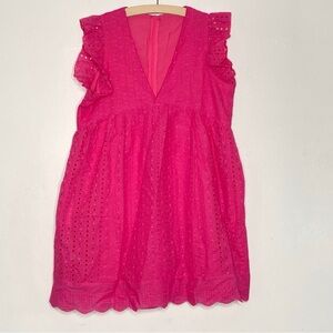 UNBRANDED fushia pink v-neck babydoll dress romper
